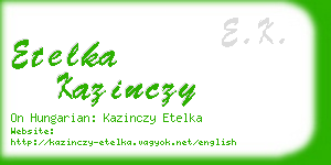 etelka kazinczy business card